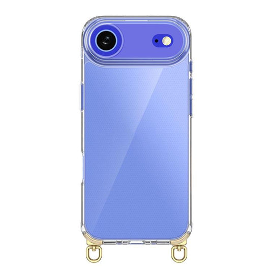 For iPhone Air Kalebol Minimalist High Transparency Multi Color Rotating Lanyard Hole Phone Case(Gold) by Kalebol