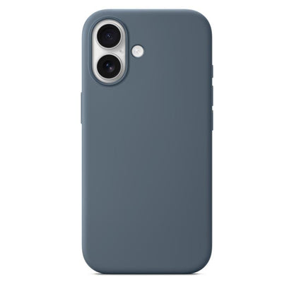 For iPhone 17 Crossbody Imitation Nylon Magnetic Liquid Pop-Up Animation Liquid Silicone Phone Case(Anchor Blue) by Kalebol