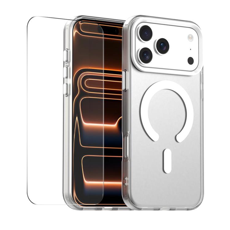 For iPhone 17 Pro ENKAY Hat-Prince MagSafe Candy Color Phone Case with Thick Adhesive Glass Film(White) by ENKAY