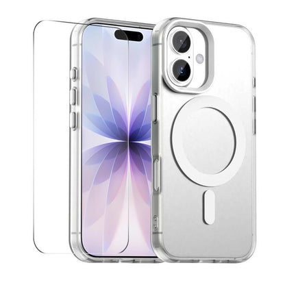 For iPhone 17 ENKAY Hat-Prince MagSafe Candy Color Phone Case with Thick Adhesive Glass Film(White) by ENKAY