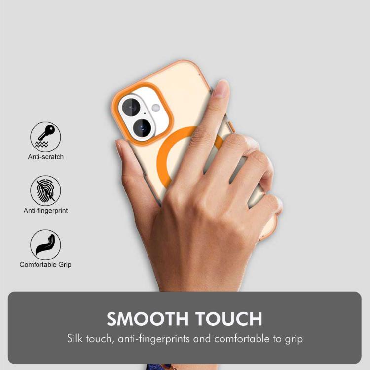 For iPhone 17 ENKAY Hat-Prince MagSafe Candy Color Phone Case with Thick Adhesive Glass Film(Orange) by ENKAY