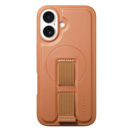 For iPhone 17 CaseNeo Finger Grip Wristband MagSafe Back Phone Case(Brown) by CaseNeo