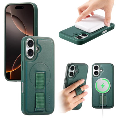 For iPhone 17 CaseNeo Finger Grip Wristband MagSafe Back Phone Case(Green) by CaseNeo