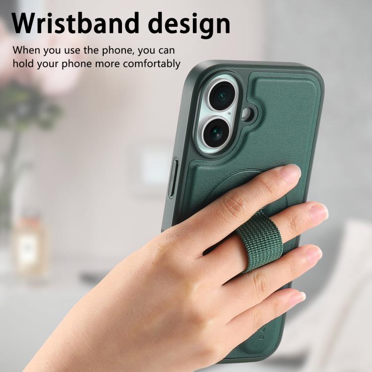 For iPhone 17 CaseNeo Finger Grip Wristband MagSafe Back Phone Case(Green) by CaseNeo