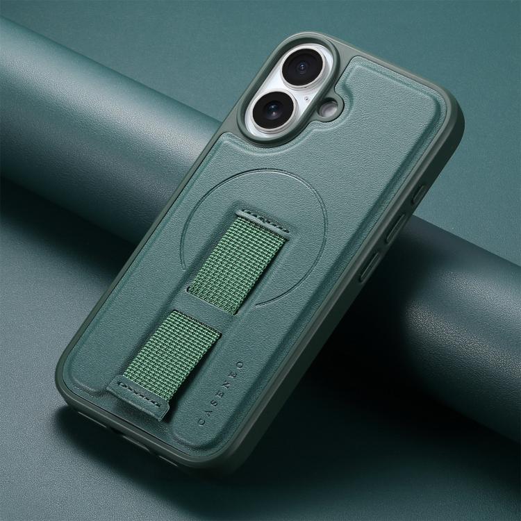 For iPhone 17 CaseNeo Finger Grip Wristband MagSafe Back Phone Case(Green) by CaseNeo