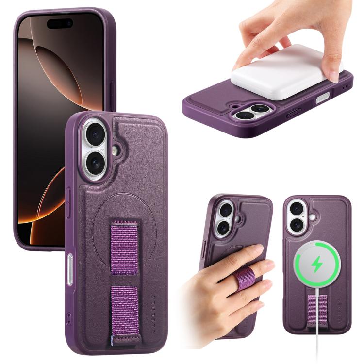 For iPhone 17 CaseNeo Finger Grip Wristband MagSafe Back Phone Case(Purple) by CaseNeo