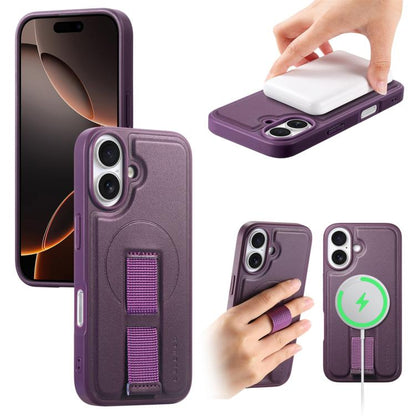 For iPhone 17 CaseNeo Finger Grip Wristband MagSafe Back Phone Case(Purple) by CaseNeo