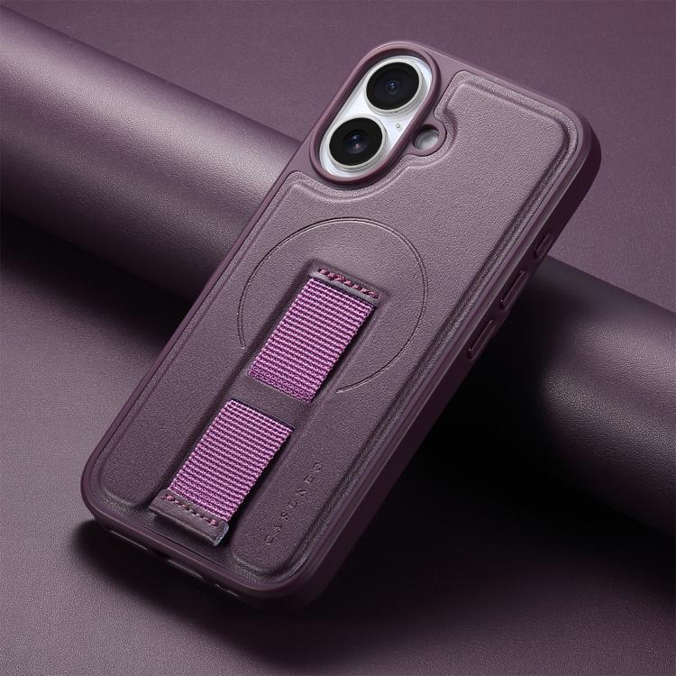 For iPhone 17 CaseNeo Finger Grip Wristband MagSafe Back Phone Case(Purple) by CaseNeo