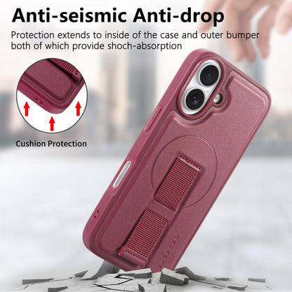 For iPhone 17 CaseNeo Finger Grip Wristband MagSafe Back Phone Case(Red) by CaseNeo