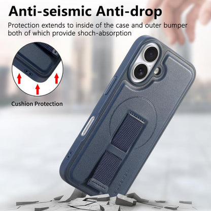 For iPhone 17 CaseNeo Finger Grip Wristband MagSafe Back Phone Case(Blue) by CaseNeo