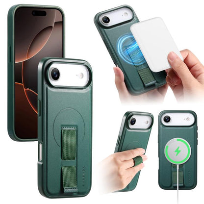 For iPhone Air CaseNeo Finger Grip Wristband MagSafe Back Phone Case(Green) by CaseNeo