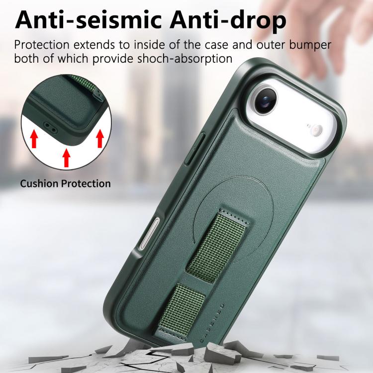 For iPhone Air CaseNeo Finger Grip Wristband MagSafe Back Phone Case(Green) by CaseNeo