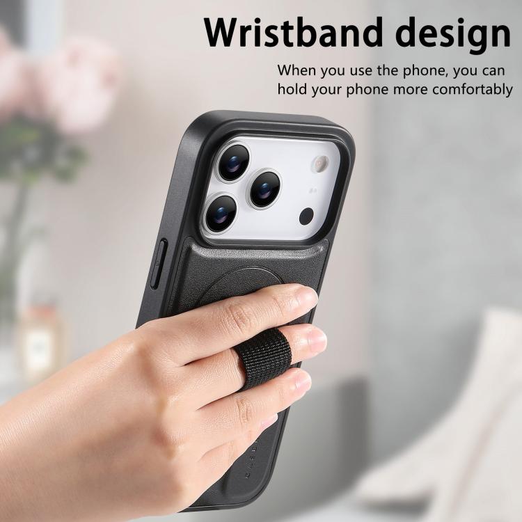 For iPhone 17 Pro CaseNeo Finger Grip Wristband MagSafe Back Phone Case(Black) by CaseNeo
