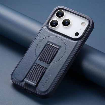 For iPhone 17 Pro CaseNeo Finger Grip Wristband MagSafe Back Phone Case(Blue) by CaseNeo