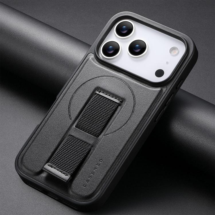 For iPhone 17 Pro Max CaseNeo Finger Grip Wristband MagSafe Back Phone Case(Black) by CaseNeo