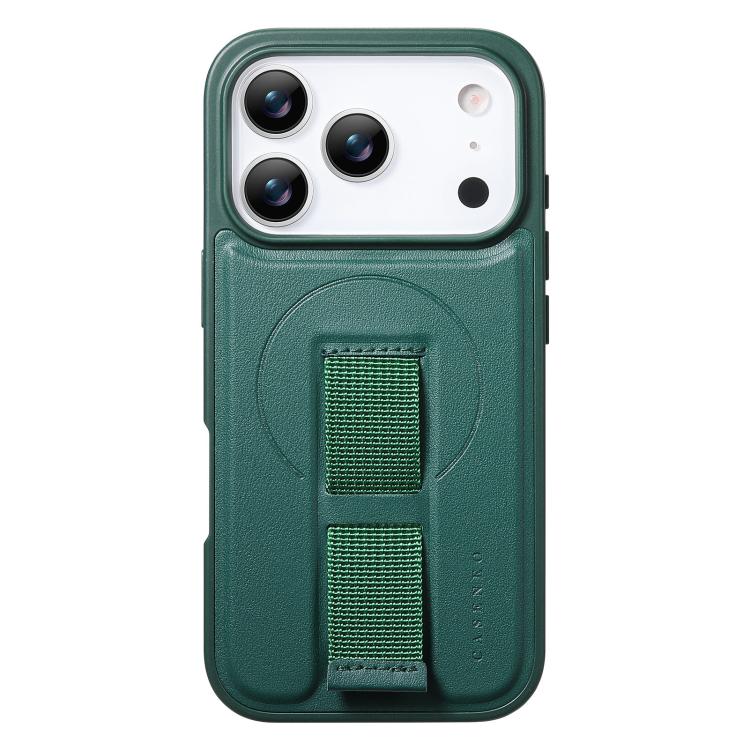 For iPhone 17 Pro Max CaseNeo Finger Grip Wristband MagSafe Back Phone Case(Green) by CaseNeo