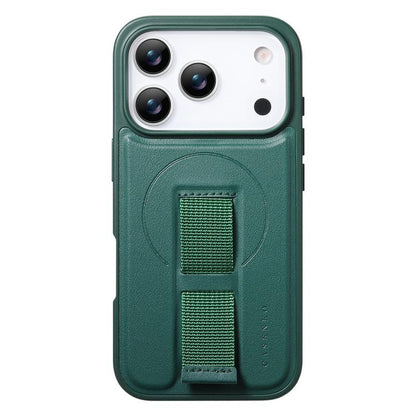 For iPhone 17 Pro Max CaseNeo Finger Grip Wristband MagSafe Back Phone Case(Green) by CaseNeo