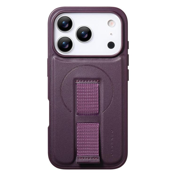 For iPhone 17 Pro Max CaseNeo Finger Grip Wristband MagSafe Back Phone Case(Purple) by CaseNeo