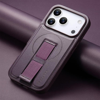 For iPhone 17 Pro Max CaseNeo Finger Grip Wristband MagSafe Back Phone Case(Purple) by CaseNeo