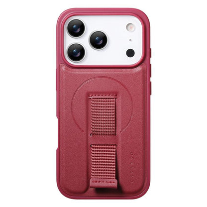 For iPhone 17 Pro Max CaseNeo Finger Grip Wristband MagSafe Back Phone Case(Red) by CaseNeo