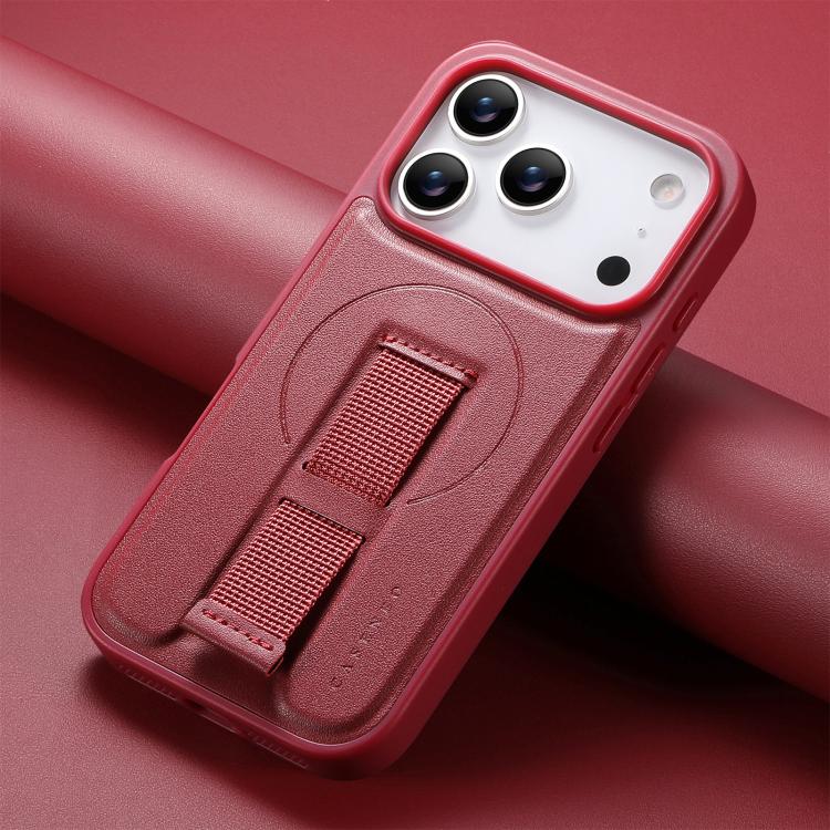 For iPhone 17 Pro Max CaseNeo Finger Grip Wristband MagSafe Back Phone Case(Red) by CaseNeo