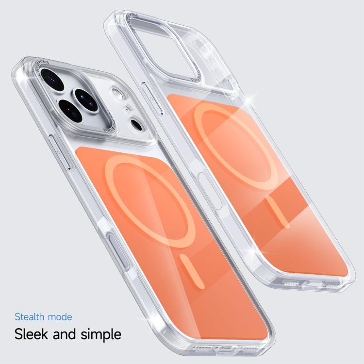 For iPhone 17 Pro Max Kalebol Transparent Magnetic MagSafe Skin Feel Phone Case(Orange) by Kalebol