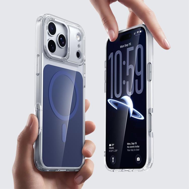 For iPhone 17 Pro Max Kalebol Transparent Magnetic MagSafe Skin Feel Phone Case(Blue) by Kalebol