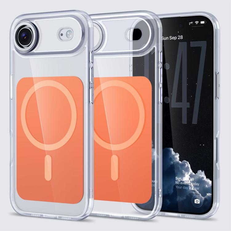 For iPhone Air Kalebol Transparent Magnetic MagSafe Skin Feel Phone Case(Orange) by Kalebol