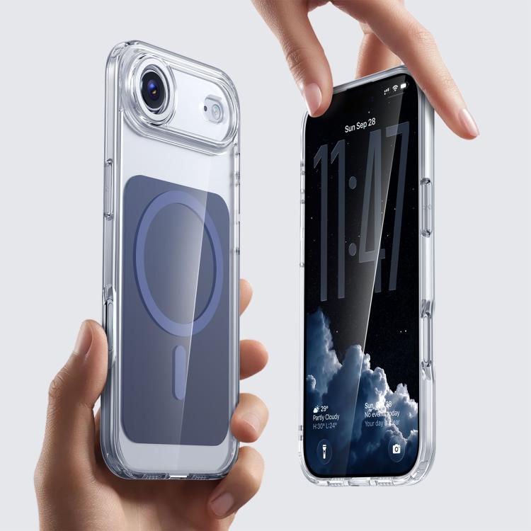 For iPhone Air Kalebol Transparent Magnetic MagSafe Skin Feel Phone Case(Blue) by Kalebol