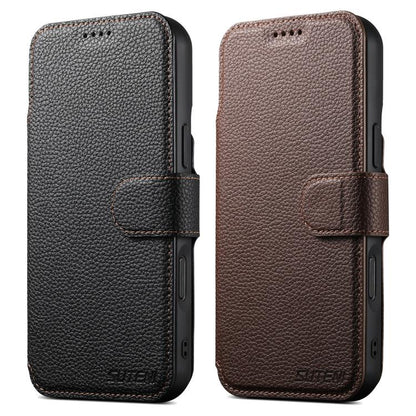 For iPhone 17 Pro Suteni Q05 -in-1 Multi-function MagSafe Wallet Big Litchi Leather Phone Case(Brown) by Suteni