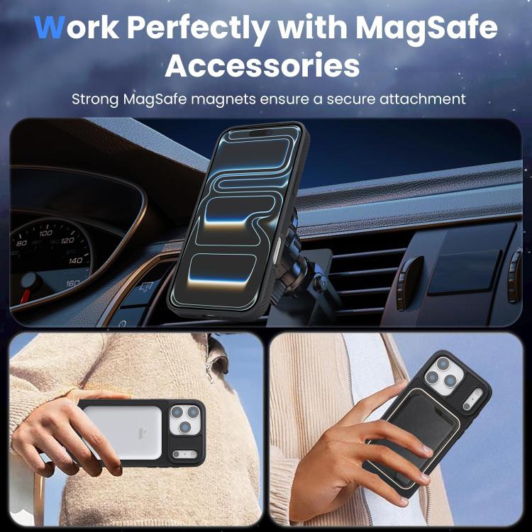 For iPhone 17 Pro Max Kalebol Carbon Fiber MagSafe Phone Case(Black) by Kalebol