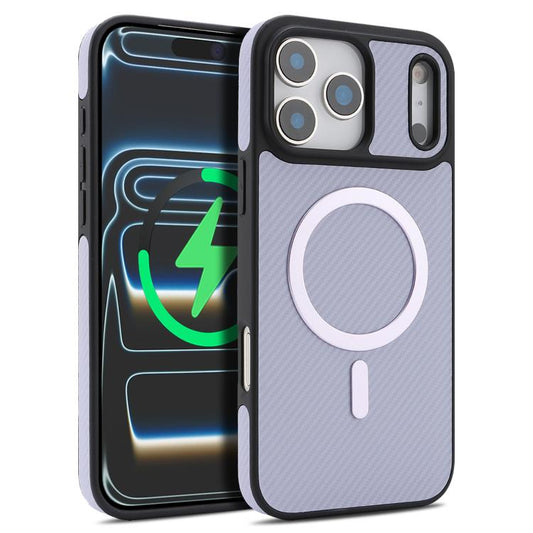 For iPhone 17 Pro Max Kalebol Carbon Fiber MagSafe Phone Case(Purple) by Kalebol