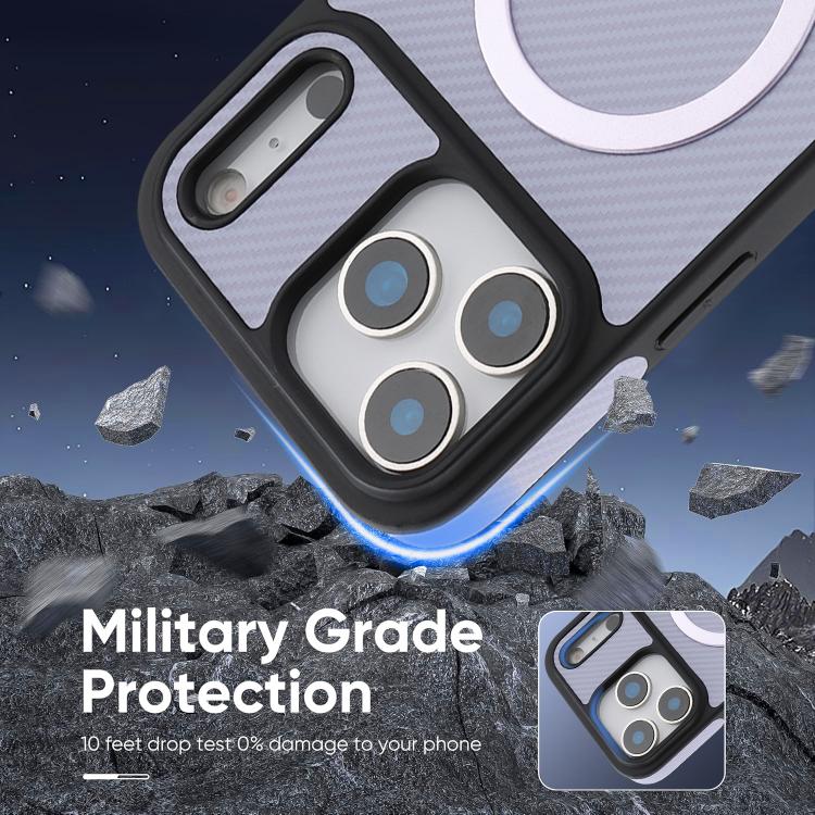 For iPhone 17 Pro Max Kalebol Carbon Fiber MagSafe Phone Case(Purple) by Kalebol