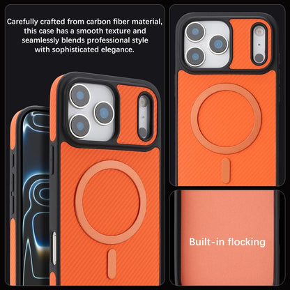 For iPhone 17 Pro Max Kalebol Carbon Fiber MagSafe Phone Case(Orange) by Kalebol