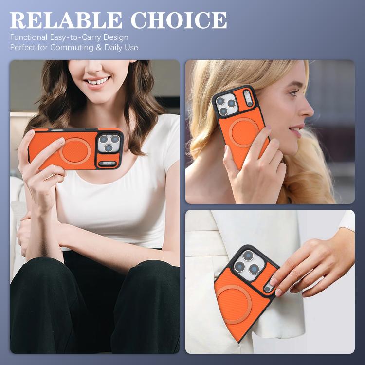 For iPhone 17 Pro Max Kalebol Carbon Fiber MagSafe Phone Case(Orange) by Kalebol