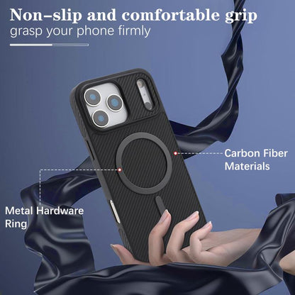 For iPhone 17 Pro Kalebol Carbon Fiber MagSafe Phone Case(Black) by Kalebol