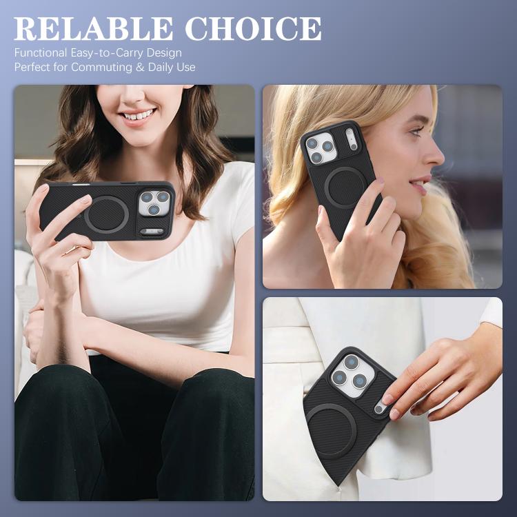 For iPhone 17 Pro Kalebol Carbon Fiber MagSafe Phone Case(Black) by Kalebol