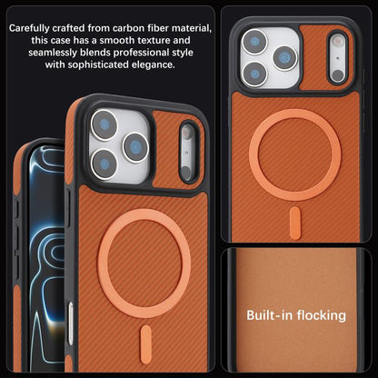 For iPhone 17 Pro Kalebol Carbon Fiber MagSafe Phone Case(Brown) by Kalebol