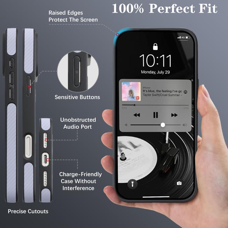 For iPhone 17 Pro Kalebol Carbon Fiber MagSafe Phone Case(Purple) by Kalebol