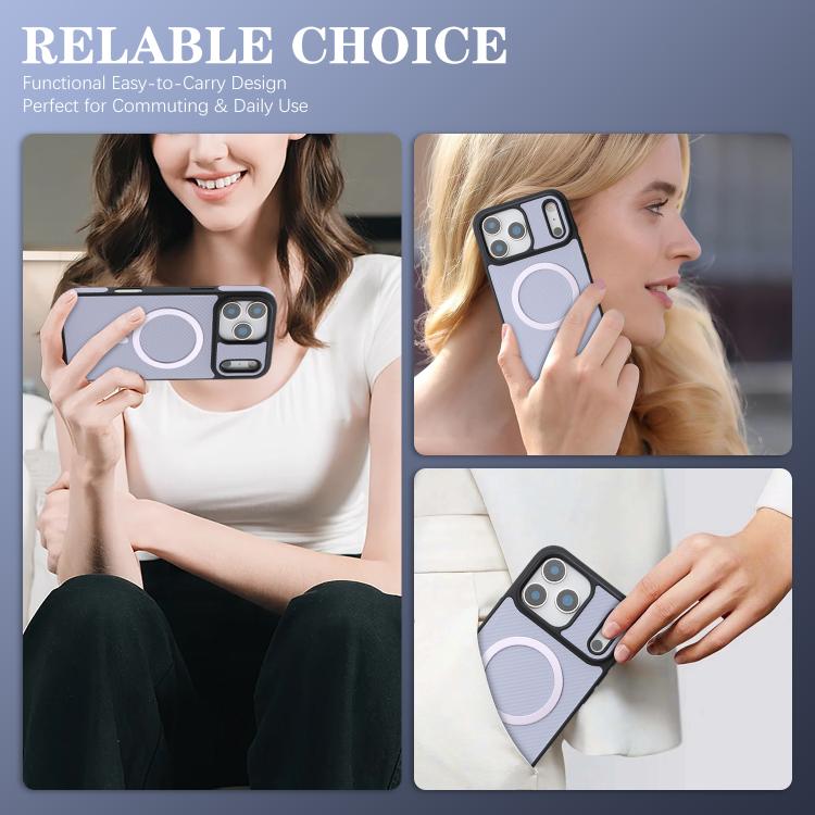 For iPhone 17 Pro Kalebol Carbon Fiber MagSafe Phone Case(Purple) by Kalebol