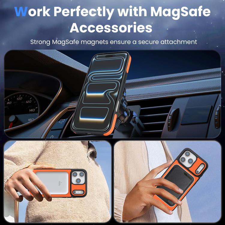 For iPhone 17 Pro Kalebol Carbon Fiber MagSafe Phone Case(Orange) by Kalebol