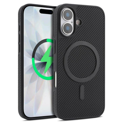 For iPhone 17 Kalebol Carbon Fiber MagSafe Phone Case(Black) by Kalebol