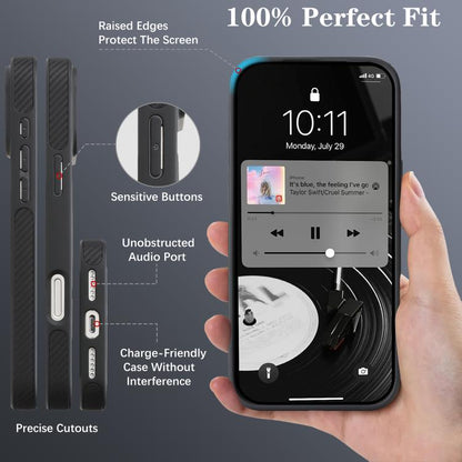 For iPhone 17 Kalebol Carbon Fiber MagSafe Phone Case(Black) by Kalebol