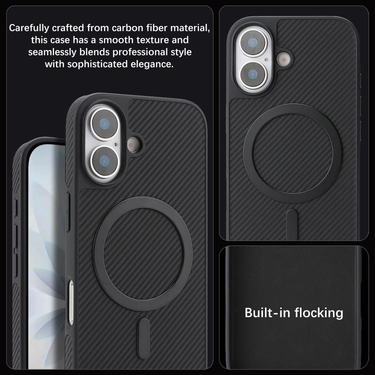 For iPhone 17 Kalebol Carbon Fiber MagSafe Phone Case(Black) by Kalebol