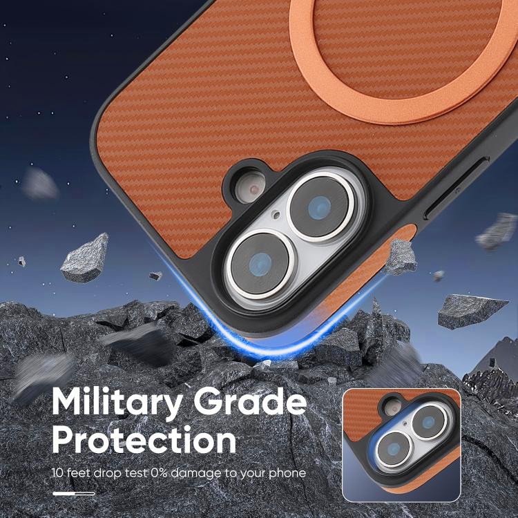 For iPhone 17 Kalebol Carbon Fiber MagSafe Phone Case(Brown) by Kalebol