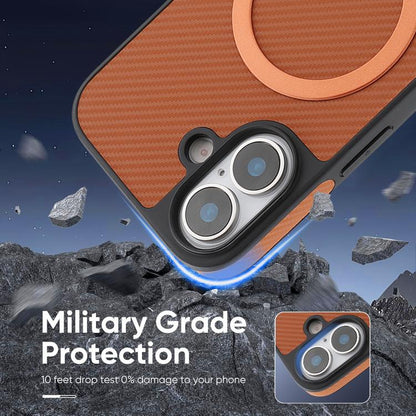 For iPhone 17 Kalebol Carbon Fiber MagSafe Phone Case(Brown) by Kalebol