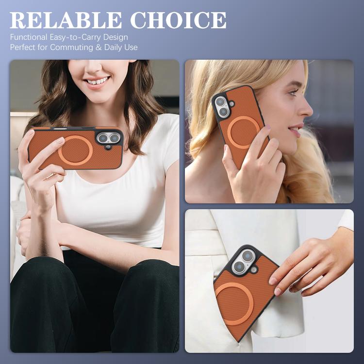 For iPhone 17 Kalebol Carbon Fiber MagSafe Phone Case(Brown) by Kalebol