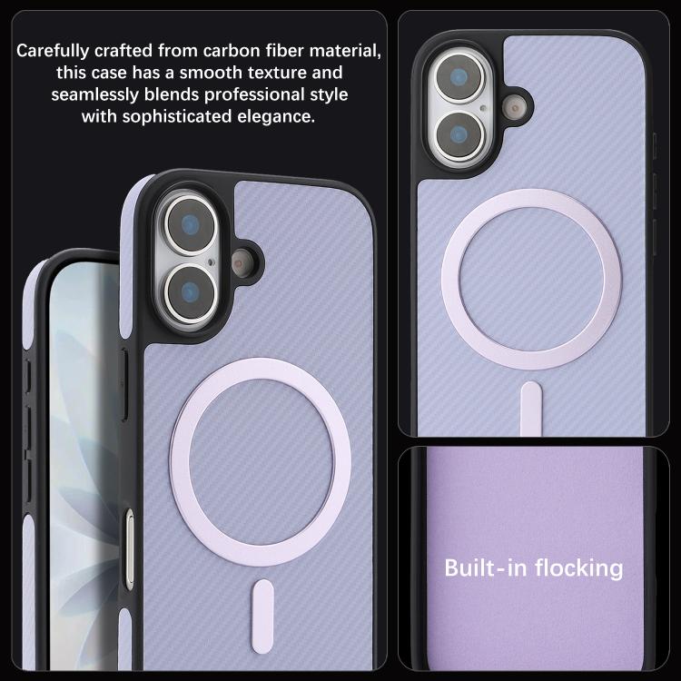 For iPhone 17 Kalebol Carbon Fiber MagSafe Phone Case(Purple) by Kalebol