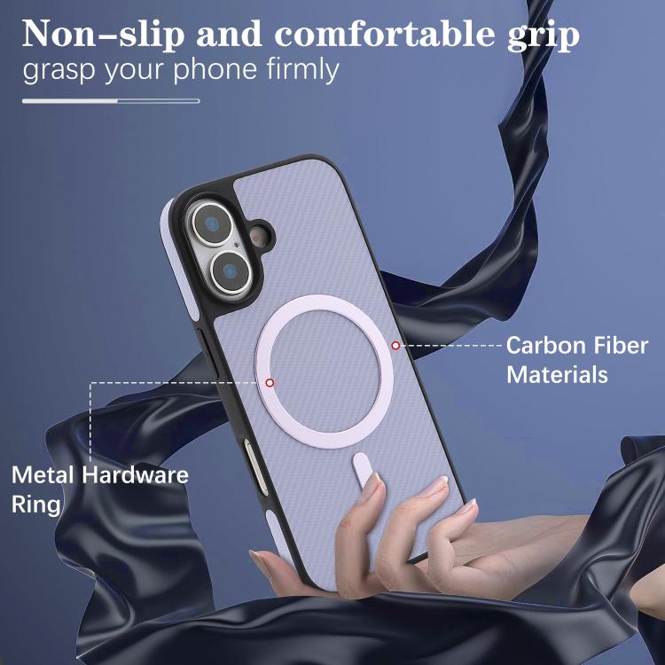 For iPhone 17 Kalebol Carbon Fiber MagSafe Phone Case(Purple) by Kalebol