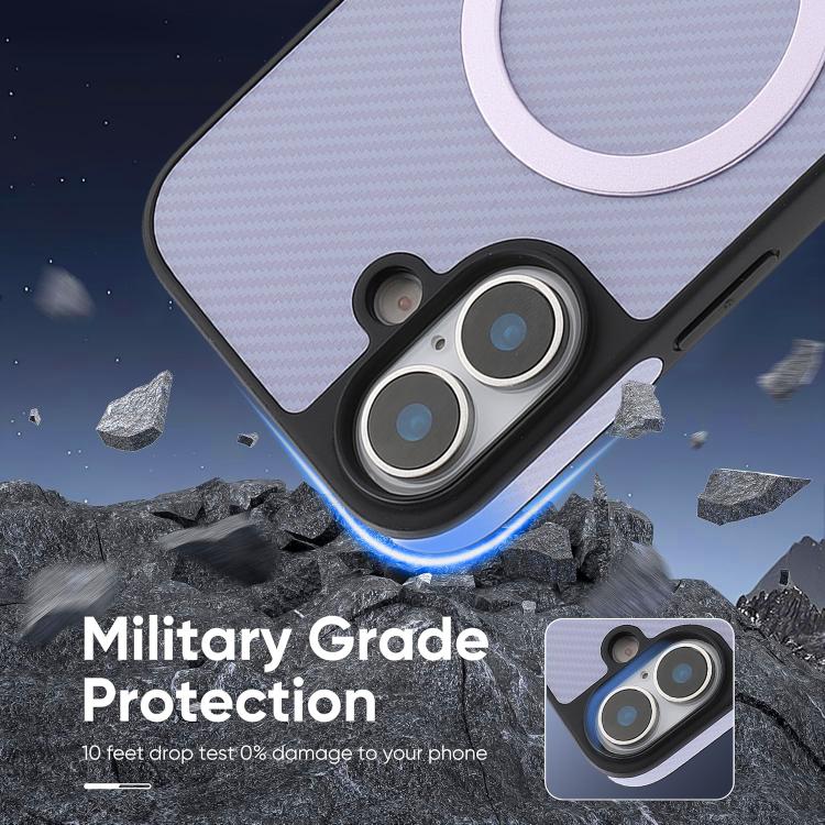 For iPhone 17 Kalebol Carbon Fiber MagSafe Phone Case(Purple) by Kalebol